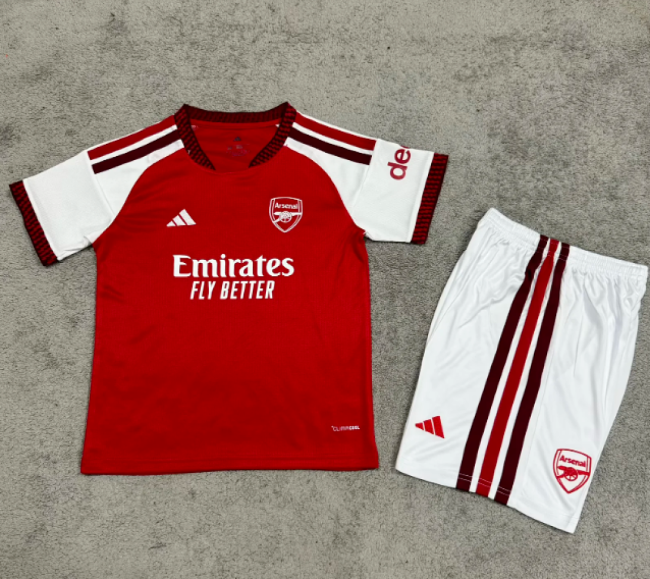 Youth Uniform Kids Kit 2026-2027 Arsenal Home Soccer Jersey Shorts Child Football Set