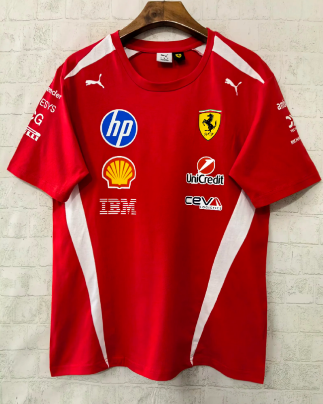 2026 Ferrari Red/White T-Shirt Racing Jersey
