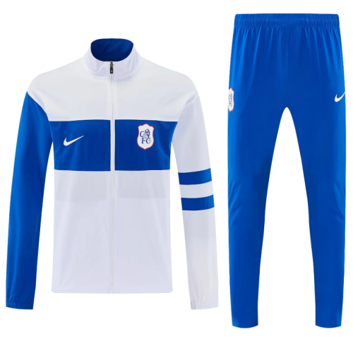 2026-2027 Chelsea White/Blue Soccer Windbreaker Tracksuit Jacket Football Jacket and Pants
