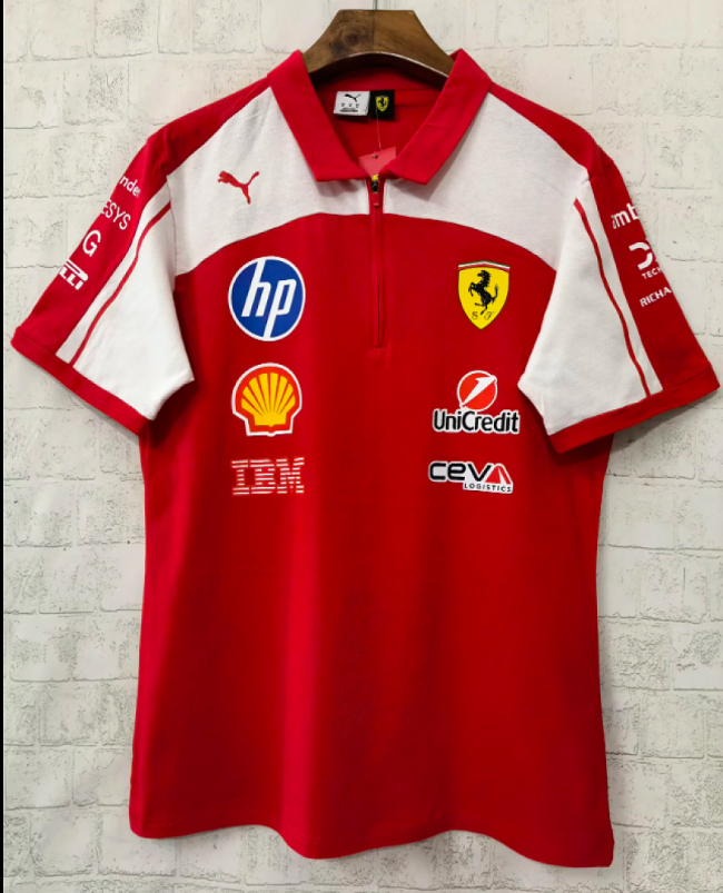 2026 Ferrari Red/White Shirt Racing Polo