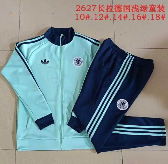 Youth 2026-2027 Germany Light Green Soccer Training Jacket and Pants Child Football Kit