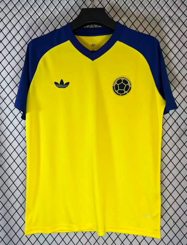 Fan Version 2026 Colombia Yellow Soccer Pre-match Jersey Columbia Camisetas de Futbol