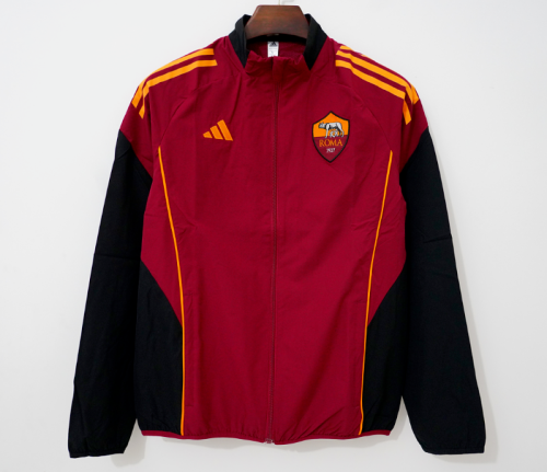 2026-2027 As Roma Red/Black Soccer Windbreaker Jacket Football Jacket