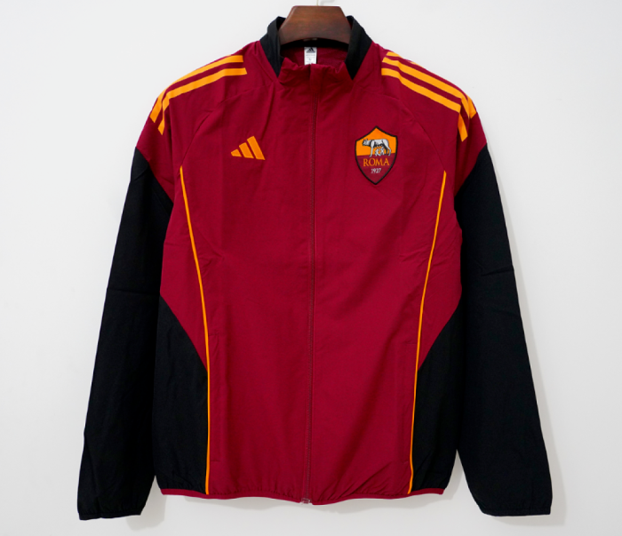 2026-2027 As Roma Red/Black Soccer Windbreaker Jacket Football Jacket