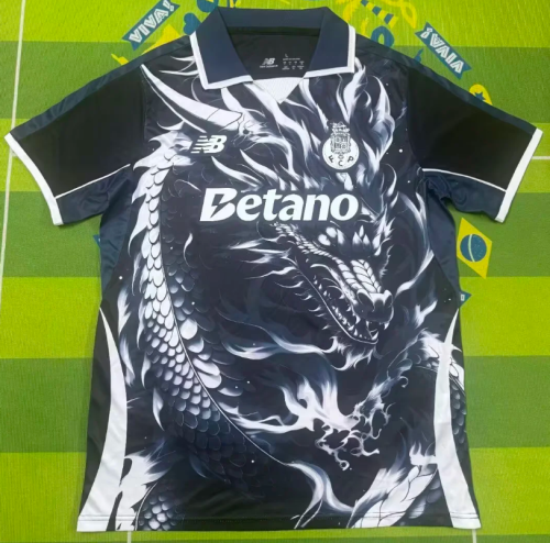Fan Version 2026-2027 Porto Black/White Dragon Soccer Jersey Football Shirt