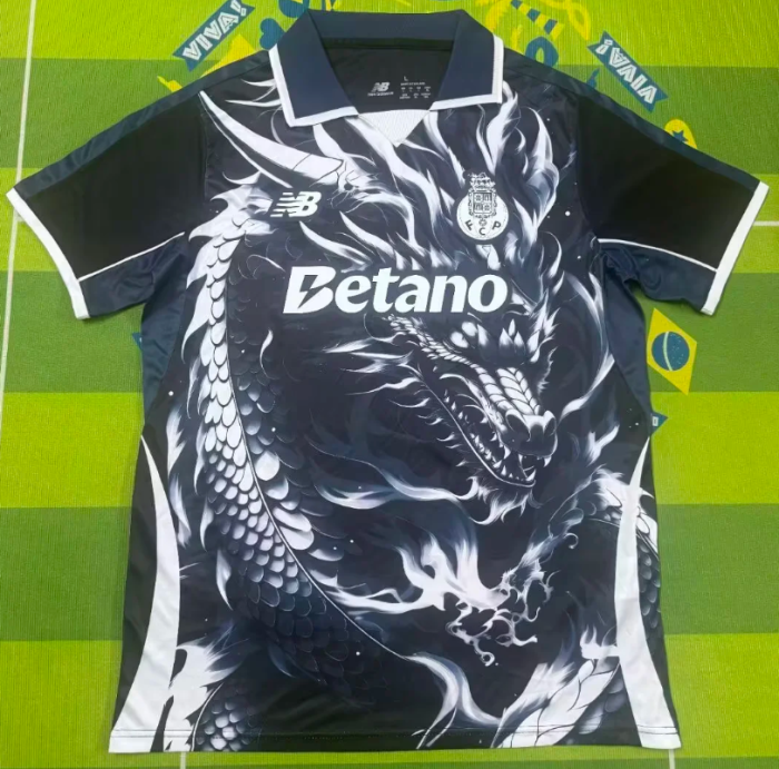 Fan Version 2026-2027 Porto Black/White Dragon Soccer Jersey Football Shirt