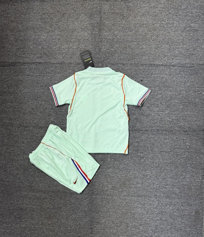 with silicone Logo Youth Uniform Kids Kit France 2026 Away Soccer Jersey Shorts Child Football Set
