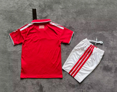 Youth Uniform Kids Kit 2026-2027 Manchester United Home Soccer Jersey Shorts Child Football Set