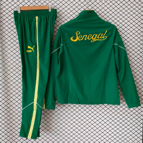 2026-2027 Senegal Green Soccer Windbreaker Tracksuit Jacket Football Jacket and Pants