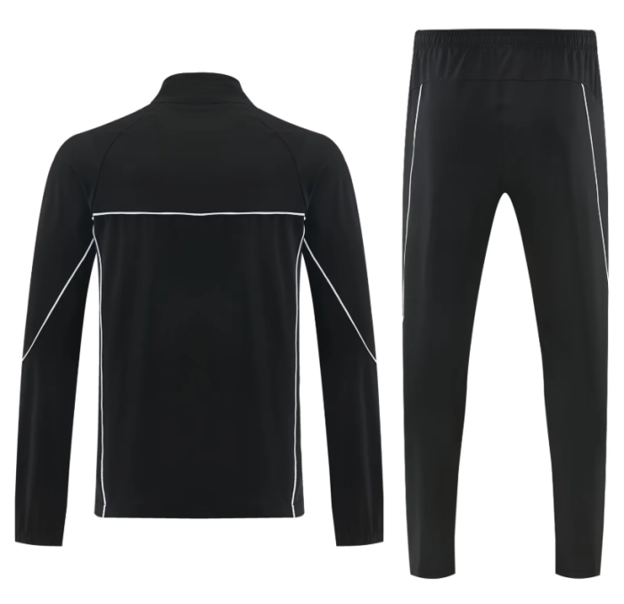 2026-2027 PSG Black Soccer Windbreaker Tracksuit Jacket Paris Football Jacket and Pants