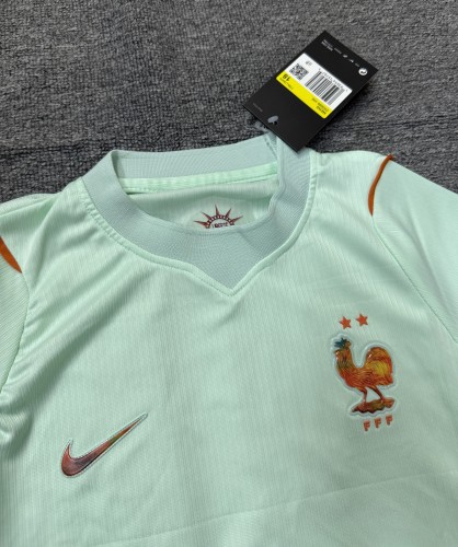 with silicone Logo Youth Uniform Kids Kit France 2026 Away Soccer Jersey Shorts Child Football Set