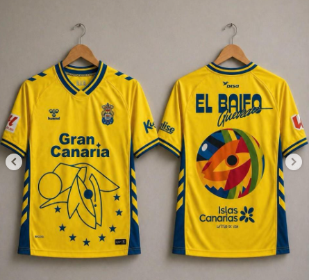 with LALIGA Patch Fan Version 2026-2027 Las Palmas El Baifo Version Soccer Jersey Yellow Football Shirt