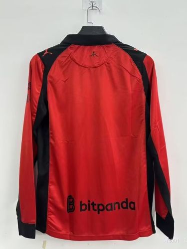 Long Sleeve 2025-2026 AC Milan Red Slam Jam Soccer Jersey AC Football Shirt