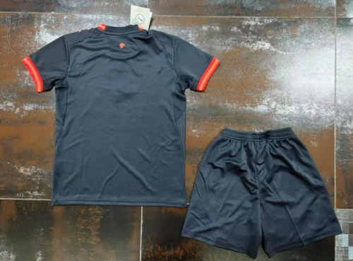 Youth Uniform Kids Kit 2026-2027 AC Milan Third Away Black Soccer Jersey Shorts Child Football Set