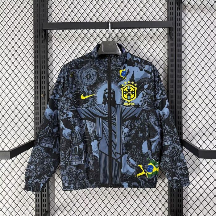 2026-2027 Brasil Jesus Version Soccer Reversible Windbreaker Jacket Football Jacket