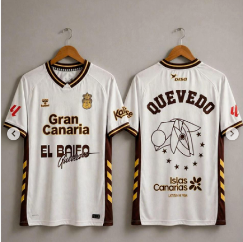 with LALIGA Patch Fan Version 2026-2027 Las Palmas El Baifo Version Soccer Jersey White Football Shirt