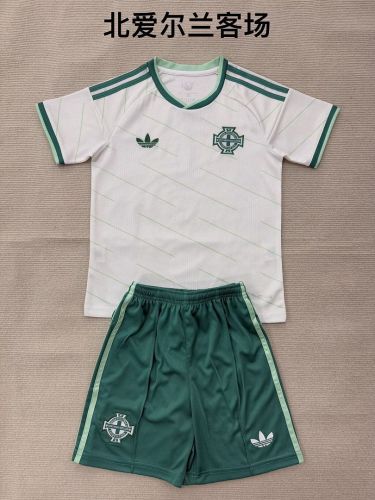 with Green Shorts Youth Uniform Kids Kit 2026 Northern Ireland Away Soccer Jersey Shorts Child Football Set