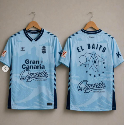 with LALIGA Patch Fan Version 2026-2027 Las Palmas El Baifo Version Soccer Jersey Blue Football Shirt