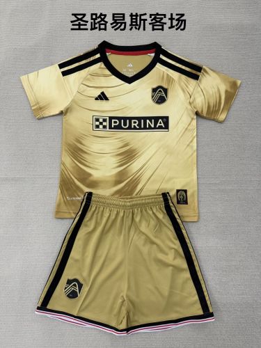 Youth Uniform Kids Kit 2026-2027 St. Louis CITY Away Soccer Jersey Shorts Child Football Set