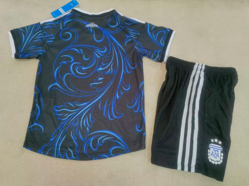 Player Version with FIFA 2022 World Champions Patch Youth Uniform Kids Kit Argentina 2026 Away Soccer Jersey Shorts Child Football Set