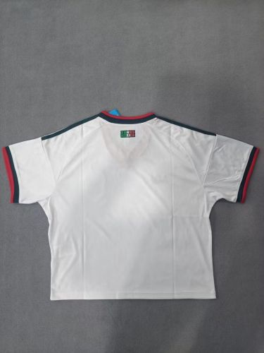 Women 2026 Mexico Away White Crop Soccer Shirt Girl Football Jersey
