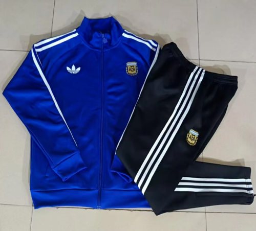 Youth 2026-2027 Argentina Blue Soccer Training Jacket and Pants Child Football Kit