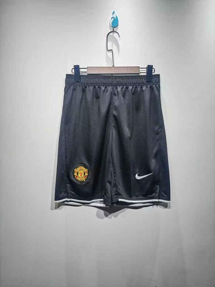 Retro Shorts 2007-2008 Manchester United Away Black Soccer Shorts Vintage Football Shorts