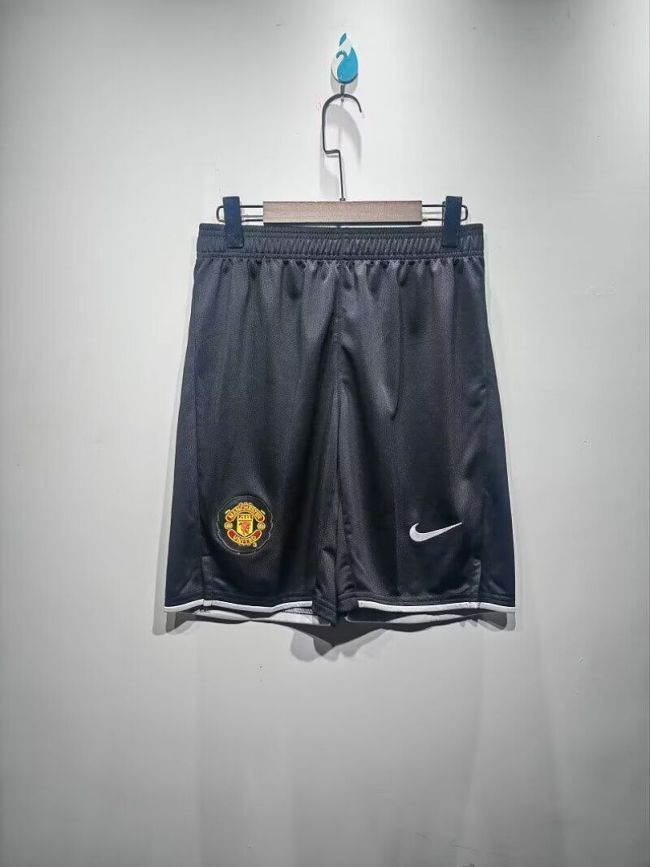 Retro Shorts 2007-2008 Manchester United Away Black Soccer Shorts Vintage Football Shorts