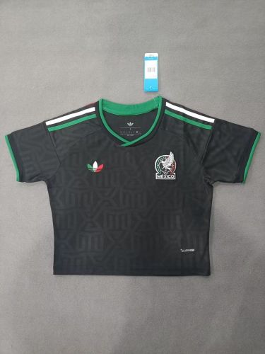Women 2026 Mexico Third Away Black Crop Soccer Shirt Girl Football Jersey