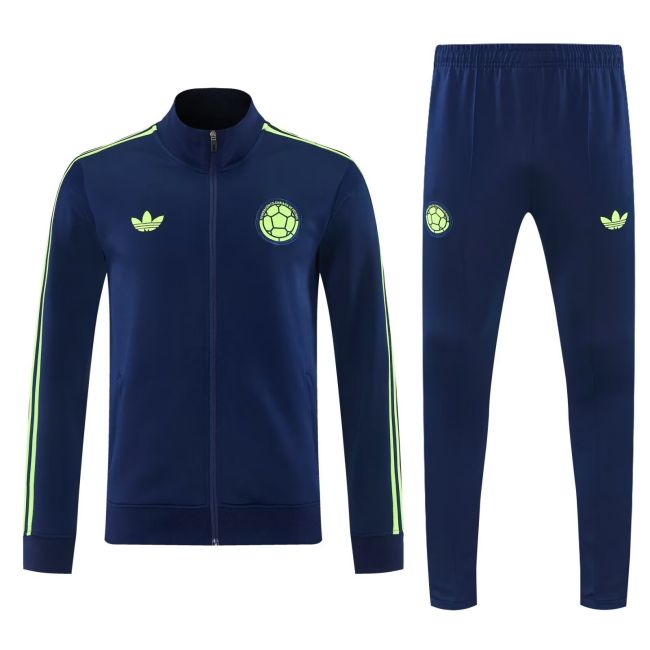 2026 Colombia Dark Blue Soccer Training Sweater and Pants Football Kit