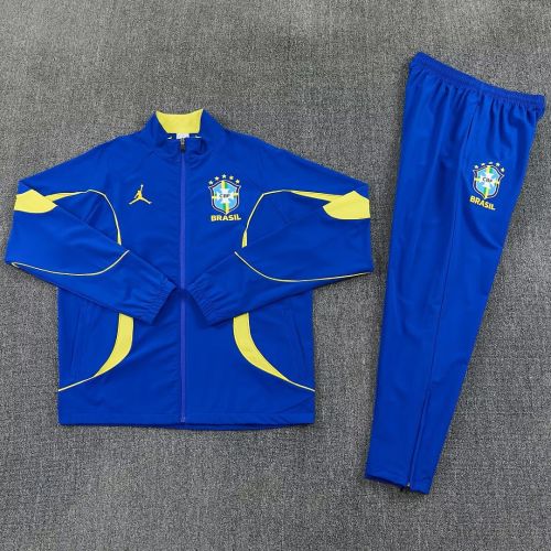 2026-2027 Brazil Blue/Yellow Soccer Windbreaker Tracksuit Jacket Football Jacket and Pants