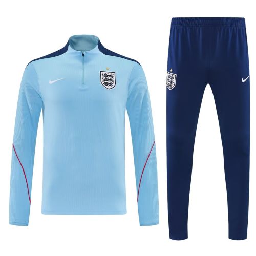 2026 England Light Blue Soccer Training Sweater and Pants Football Kit
