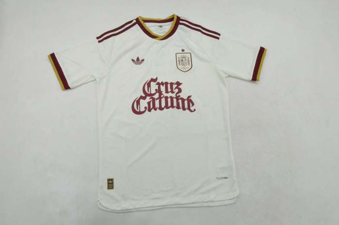 with Cruz Cafune Logo Player Version 2026 Spain Away Soccer Jersey España Camisetas de Futbol