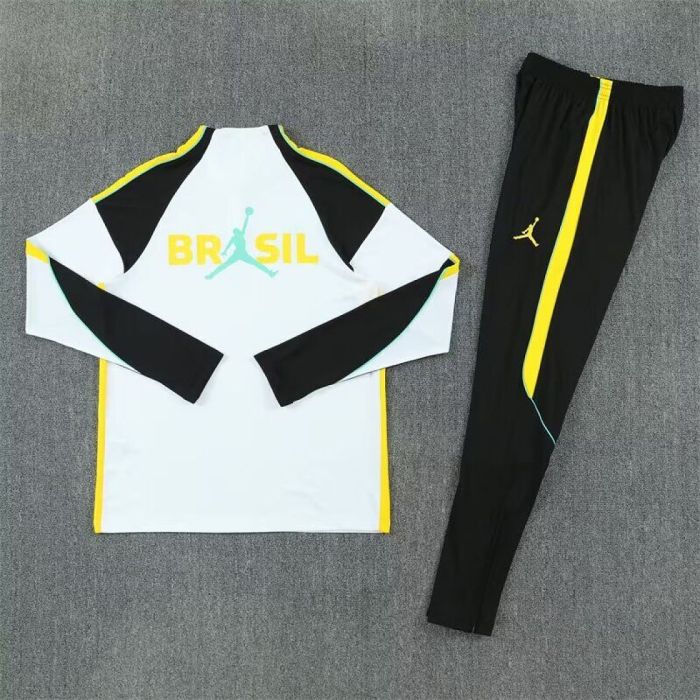 2026 Brazil White Soccer Training Sweater and Pants Brasil Football Kit