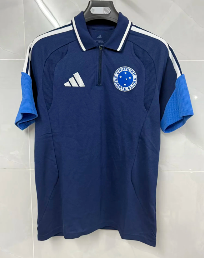 with Zipper 2026-2027 Cruzeiro Dark Blue Football Polo