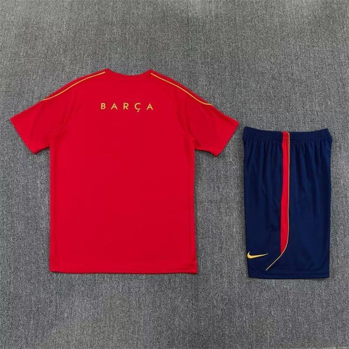 Adult Uniform 2026-2027 Barcelona Red/Dark Blue Soccer Training Jersey and Shorts Football Kits