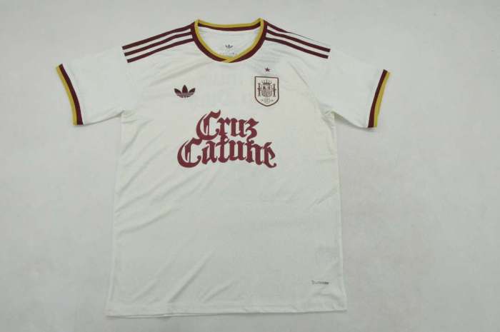 with Cruz Cafune Logo Fan Version 2026 Spain Away Soccer Jersey España Camisetas de Futbol