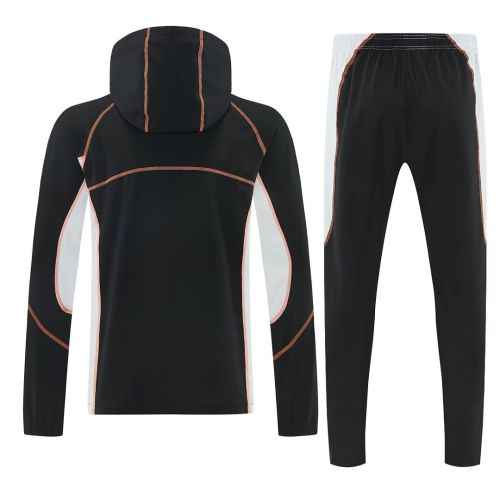 with Caps 2026-2027 Chelsea Black/Grey Soccer Windbreaker Tracksuit Jacket Football Jacket and Pants