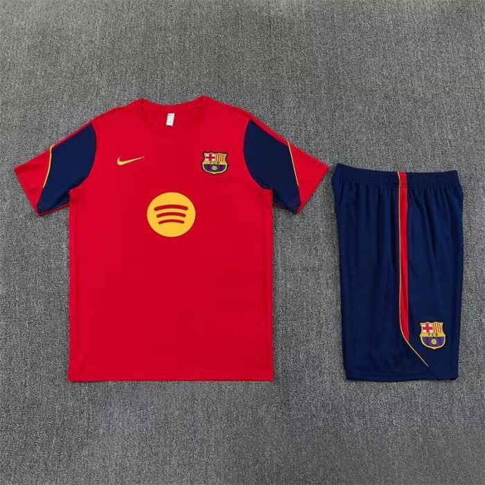 Adult Uniform 2026-2027 Barcelona Red/Dark Blue Soccer Training Jersey and Shorts Football Kits