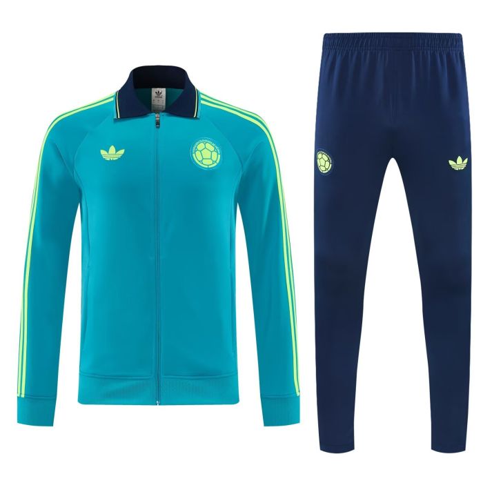 2026 Colombia Green Soccer Training Sweater and Pants Football Kit