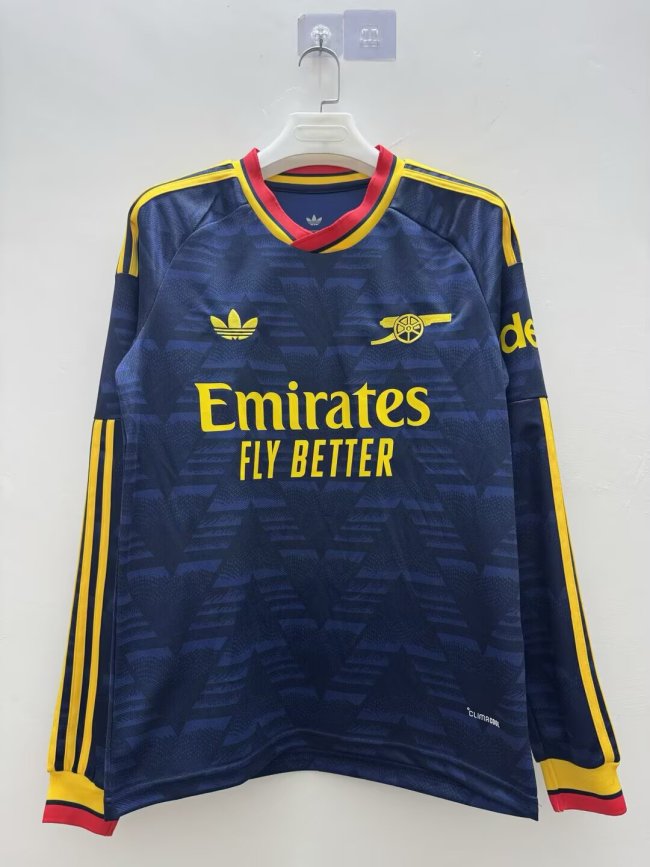Long Sleeve Fan Version 2026-2027 Arsenal Away Soccer Jersey LS Football Shirt