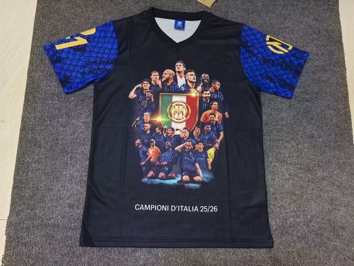 Fan Version 2025-2026 Inter Milan 21 Champions Soccer Jersey Football Shirt