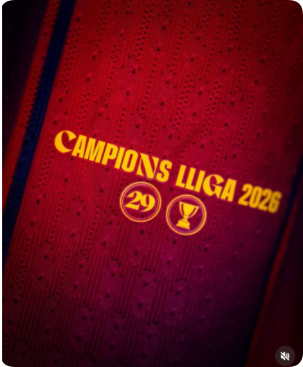 with CAMPIONS LLIGA 2026 Lettering Barca Camisetas de Futbol Fans Version 2025-2026 Barcelona Home Soccer Jersey