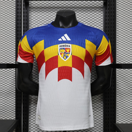 Player Version 2026 Romania White/Yellow/Blue/Red Soccer Jersey Football Shirt