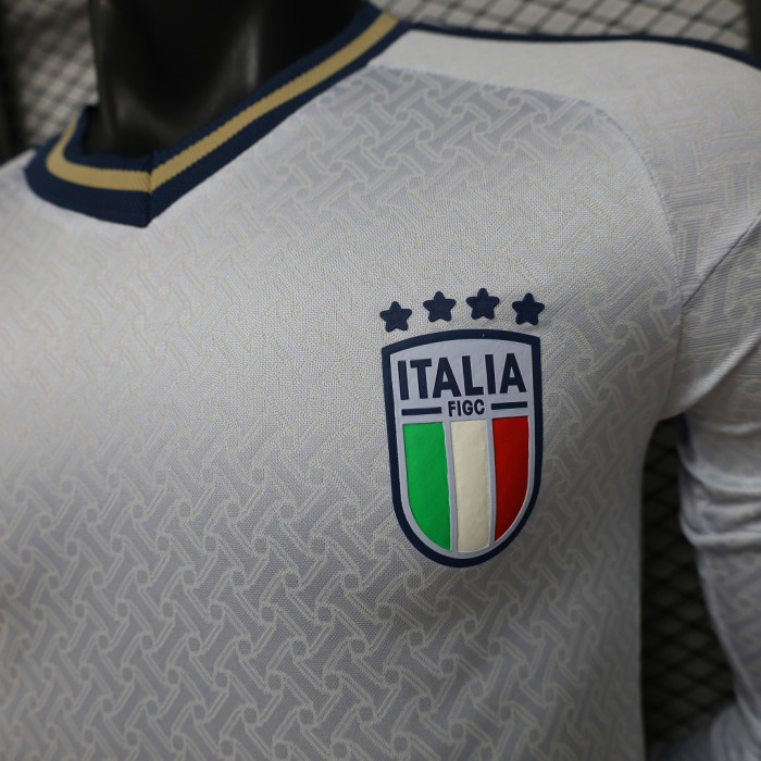 Player Version Long Sleeve Italy 2026 Away White Soccer Jersey Football Shirt