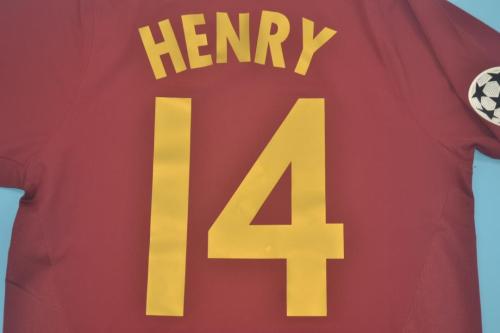 with UCL Patch Retro Jersey 2005-2006 Arsenal HENRY 14 Home Soccer Jersey Vintage Football Shirt