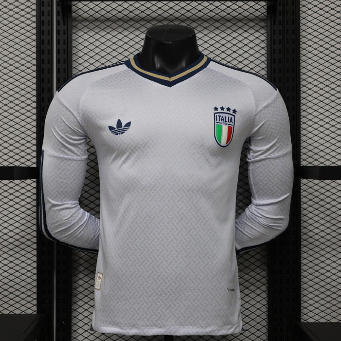 Player Version Long Sleeve Italy 2026 Away White Soccer Jersey Football Shirt