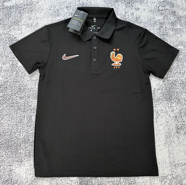2026 France Black Soccer Polo