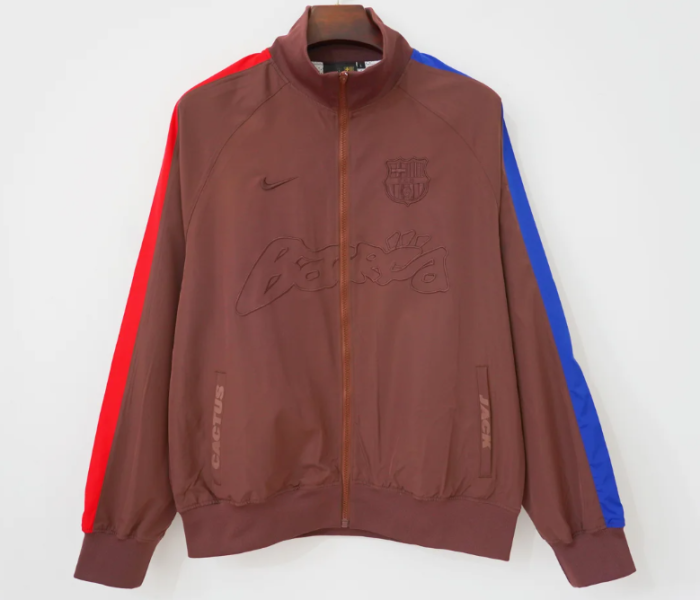 2026-2027 Barcelona Brown travis scott version Soccer Windbreaker Jacket Football Jacket