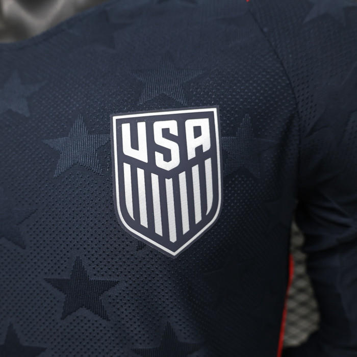 Long Sleeve Player Version 2026 USA Away Soccer Jersey United States Football Shirt